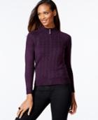 Karen Scott Petite Marled Pearl-neck Sweater, Only At Macy's