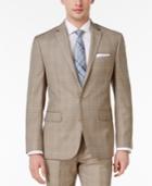 Ryan Seacrest Distinction Men's Slim-fit Tan Plaid Jacket, Only At Macy's