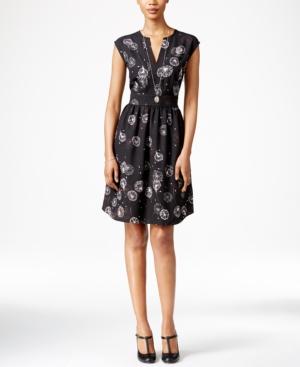 Maison Jules Cap-sleeve Dandelion-print Dress, Only At Macy's