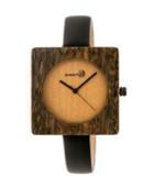 Earth Wood Teton Leather-band Watch Olive 38mm