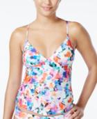 Kenneth Cole Reaction Floral Cabana Cutie Tankini Top Women's Swimsuit