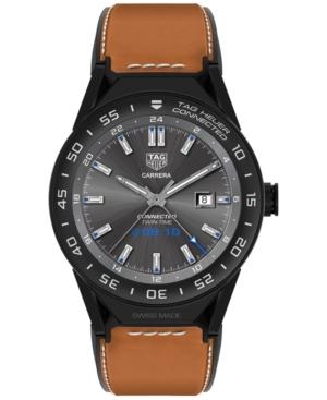 Tag Heuer Men's Swiss Modular Connected 2.0 Carrera Light Brown Leather Strap Smart Watch 45mm Sbf8a8013.82ft6110