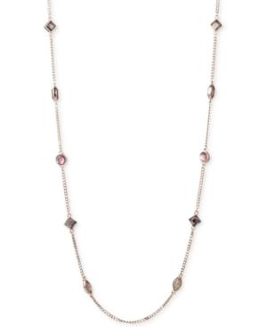 Dkny Gold-tone Crystal 42 Strand Necklace, Created For Macy's