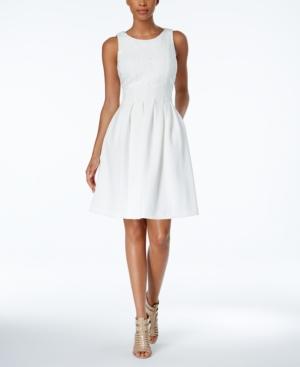 Ivanka Trump Sleeveless Lace Top Fit & Flare Dress