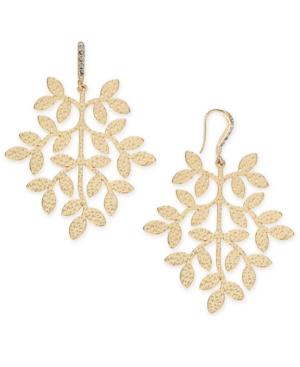 I.n.c. Gold-tone Leaf Drop Earrings, Created For Macy's