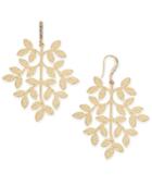 I.n.c. Gold-tone Leaf Drop Earrings, Created For Macy's
