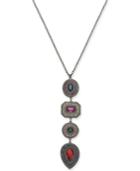I.n.c. Hematite-tone Multi-crystal Pendant Necklace, 30 + 3 Extender, Created For Macy's