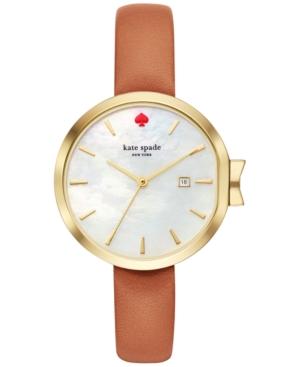 Kate Spade New York Women's Park Row Luggage Leather Strap Watch 34mm Ksw1324