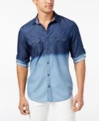Inc International Concepts Men's Dip-dyed Denim Shirt, Created For Macy's