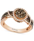 Le Vian Chocolatier Diamond Halo Ring (9/10 Ct. T.w.) In 14k Rose Gold