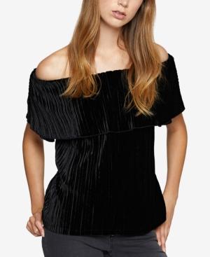 Sanctuary Celeste Velvet Off-the-shoulder Top