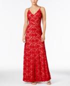 B Darlin Juniors' Open-back Lace Gown