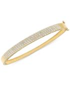 Diamond Pave Hinged Bangle Bracelet (1/2 Ct. T.w.) In 14k Gold-plated Sterling Silver