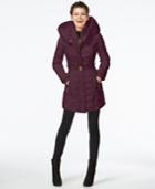 Kensie Knit-trim Quilted Coat