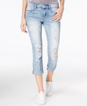 Indigo Rein Juniors' Ripped Cuffed Jeans