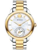 Movado Women's Swiss Bellina Motion Diamond Accent Two-tone Pvd Stainless Steel Bracelet Watch 39mm 0660005