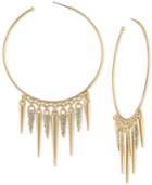 Rachel Rachel Roy Gold-tone Pave Spike Hoop Earrings