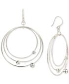 Touch Of Silver Silver-plated Orbital Drop Earrings