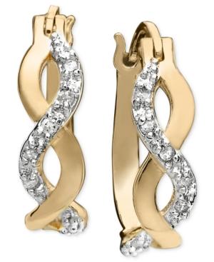 Diamond Earrings, 18k Gold And Sterling Silver Diamond Infinity (1/10 Ct. T.w.)