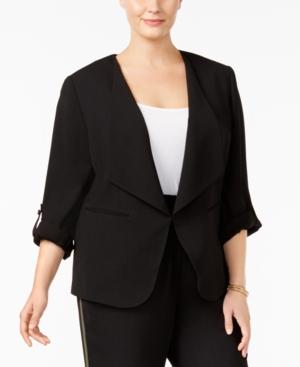 Nine West Plus Size Roll-tab Blazer