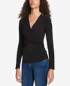Tommy Hilfiger Shoulder-zip Surplice Top, Created For Macy's