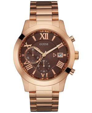 Guess Women's Chronograph Rose Gold-tone Stainless Steel Bracelet Watch 44mm U0668g1