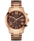 Guess Women's Chronograph Rose Gold-tone Stainless Steel Bracelet Watch 44mm U0668g1