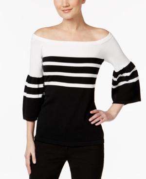 Calvin Klein Off-the-shoulder Bell-sleeve Sweater