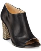 Nine West Brayah Peep-toe Block-heel Booties Women's Shoes