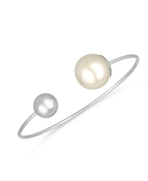 Majorica Titanium Large Imitation Pearl And Bead Cuff Bracelet