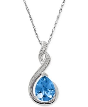 Blue Topaz (2-1/4 Ct. T.w.) And Diamond Accent Infinity Pendant Necklace In Sterling Silver