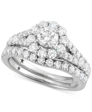 Macy's Star Signature Diamond Halo Bridal Set (2 Ct. T.w.) In 14k White Gold