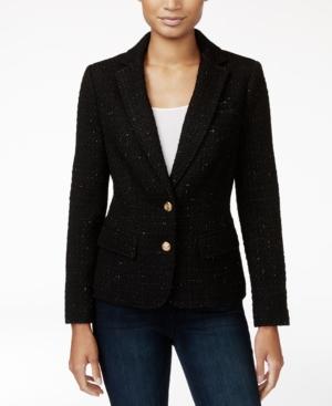 Maison Jules Metallic-detail Boucle Blazer, Only At Macy's