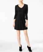 Ny Collection Petite Cable-knit V-neck Sweater Dress