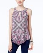 Inc International Concepts Petite Printed Keyhole Halter Top, Only At Macy's