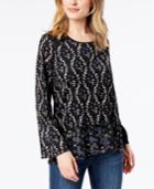 Style & Co Bell-sleeve Top, Created For Macy's