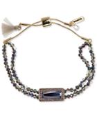 Lonna & Lilly Gold-tone Stone Stone, Pave & Beaded Slider Bracelet
