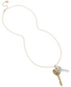 Bcbg Two-tone Crystal Peace & Love Key Pendant Necklace, 30 + 3 Extender