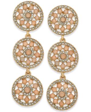 Inc International Concepts Pave & Colored Stone Flower Triple Drop Earrings, Created For Macy's