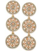 Inc International Concepts Pave & Colored Stone Flower Triple Drop Earrings, Created For Macy's