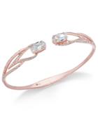 Danori Rose Gold-tone Crystal Hinged Bangle Bracelet, Created For Macy's