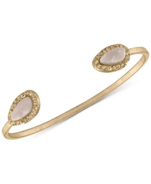 Gold-tone Pave & Colored Stone Cuff Bracelet