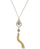 I.n.c. Gold-tone Crystal & Chain Tassel Pendant Necklace, 28 + 3 Extender, Created For Macy's