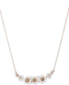 Lonna & Lilly Gold-tone Crystal & Imitation Mother-of-pearl Flower Collar Necklace, 16 + 3 Extender