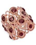 Inc International Concepts Rose Gold-tone Stone & Pave Filigree Stretch Bracelet, Created For Macy's