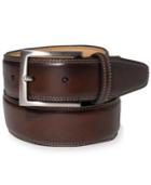 Tasso Elba 35mm Brown Grain Feather Edge Belt