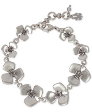 Lucky Brand Rose Crystal Flower Link Bracelet
