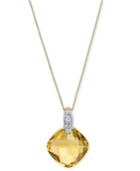 Citrine (6-3/8 Ct. T.w.) & Diamond Accent 18 Pendant Necklace In 14k Gold