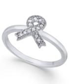 Diamond Cancer Awareness Ribbon Ring (1/10 Ct. T.w.) In Sterling Silver