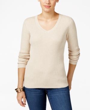 Karen Scott Marled Ribbed Sweater, Only At Macy's